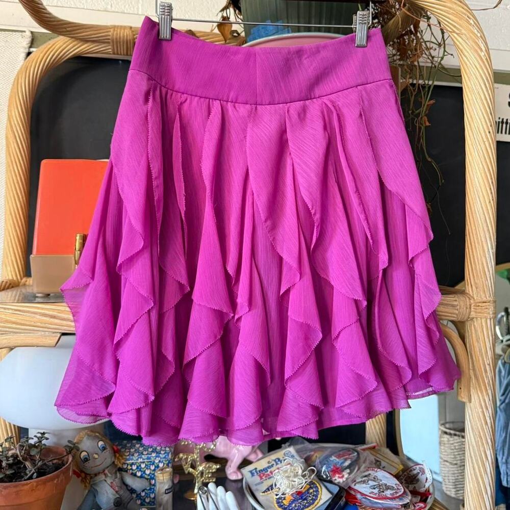 purple ruffled skirt - size small